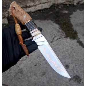 ЗОЛОТИЙ СКОРПІОН V авторський ніж ручної роботи Павла Гончаренка, сталь - Elmax в ламінаті n690 через багатослойну мідь, 61 HRC. Photo 2